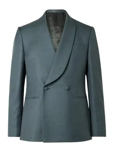 MR P. Slim-Fit Double-Breasted Shawl-Lapel Wool, Mohair and Silk-Blend Twill Tuxedo Jacket - Men | Thumbnail 1