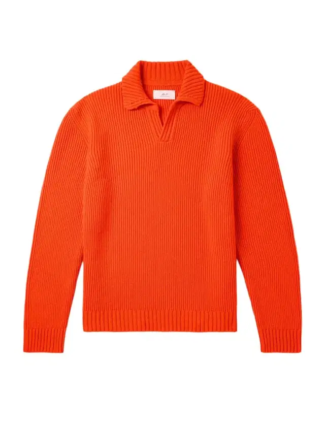 MR P. Ribbed Merino Wool Polo Shirt - Men