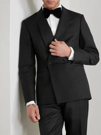 MR P. Slim-Fit Double-Breasted Shawl-Collar Wool, Mohair and Silk-Blend Tuxedo Jacket - Men | Thumbnail 3