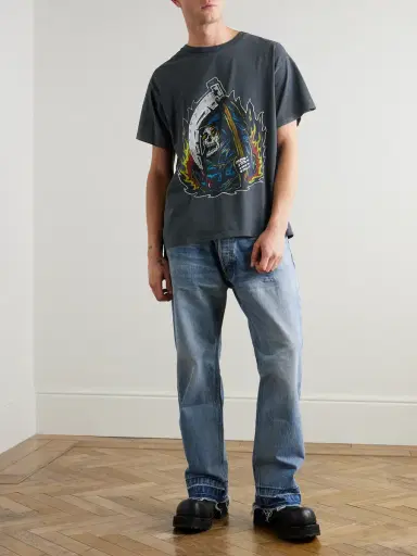 Gallery Dept. Big Reaper Glittered Printed Cotton-Jersey T-Shirt - Men | Thumbnail 2