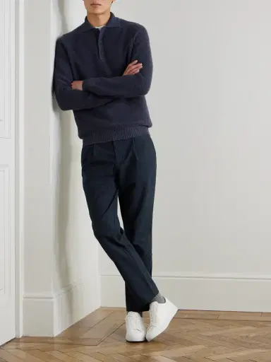 MR P. Daniel Tapered Pleated Organic Cotton-Blend Moleskin Trousers - Men | Thumbnail 2 MR P. Daniel Tapered Pleated Organic Cotton-Blend Moleskin Trousers - Men | Thumbnail 2