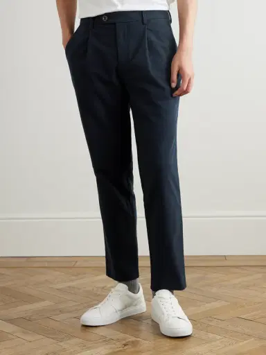 MR P. Daniel Tapered Pleated Organic Cotton-Blend Moleskin Trousers - Men | Thumbnail 3 MR P. Daniel Tapered Pleated Organic Cotton-Blend Moleskin Trousers - Men | Thumbnail 3