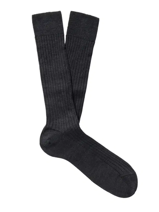 MR P. Ribbed Merino Wool-Blend Socks - Men
