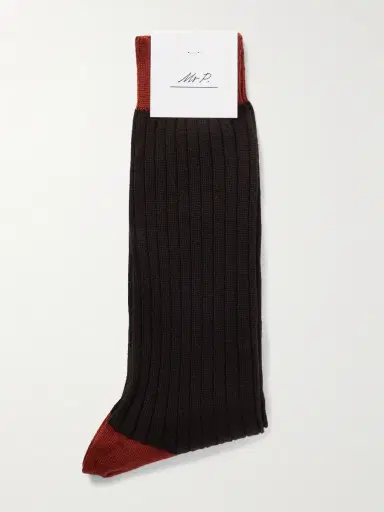 MR P. Ribbed Wool-Blend Socks - Men | Thumbnail 3 MR P. Ribbed Wool-Blend Socks - Men | Thumbnail 3