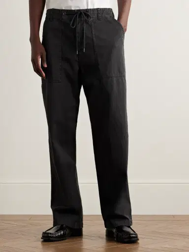 James Perse Flight Straight-Leg Slub Cotton-Blend Twill Drawstring Trousers - Men | Thumbnail 3