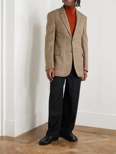 Loewe Prince of Wales Checked Wool-Tweed Blazer - Men | Thumbnail 2