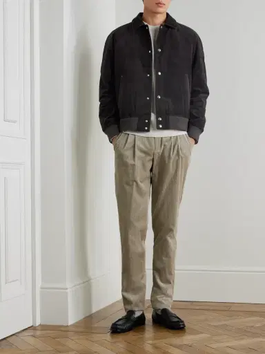 MR P. Suede-Trimmed Cotton-Corduroy Varsity Jacket - Men | Thumbnail 2