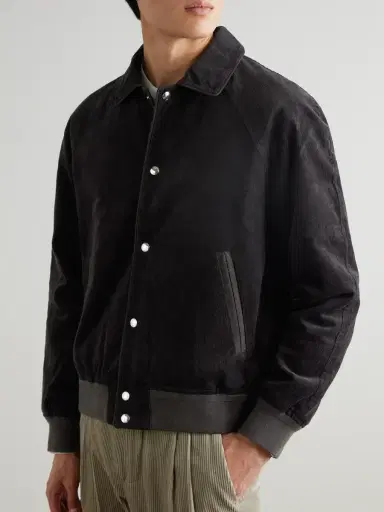 MR P. Suede-Trimmed Cotton-Corduroy Varsity Jacket - Men | Thumbnail 3