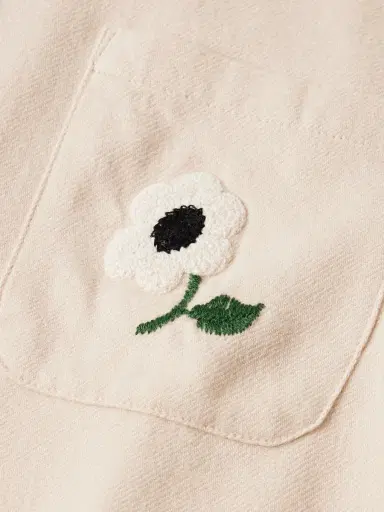 Portuguese Flannel Embroidered Organic Cotton-Flannel Shirt - Men | Thumbnail 4