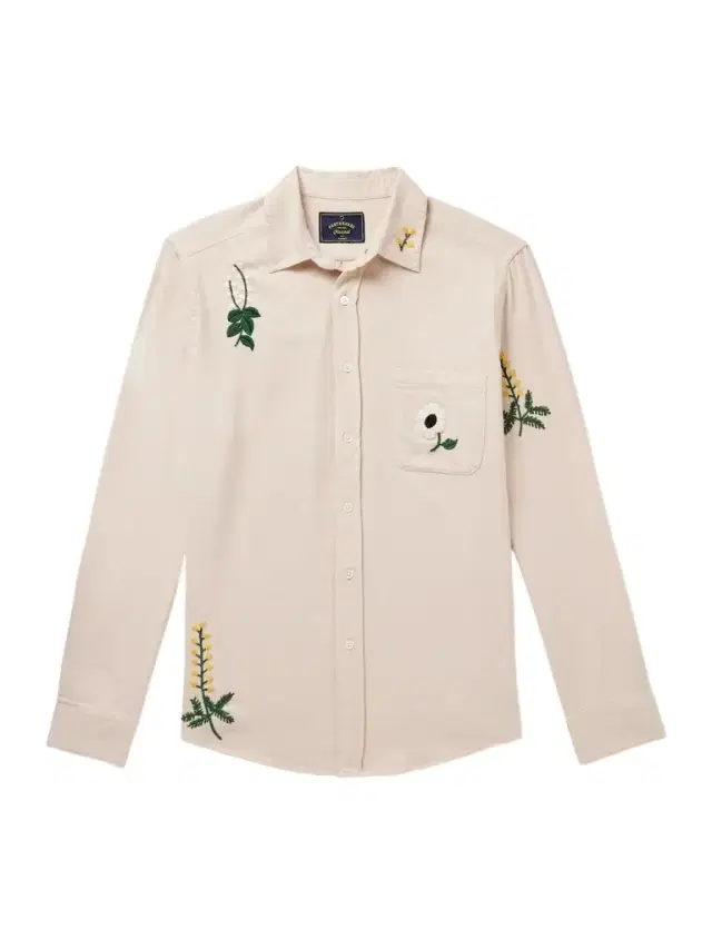 Portuguese Flannel Embroidered Organic Cotton-Flannel Shirt - Men