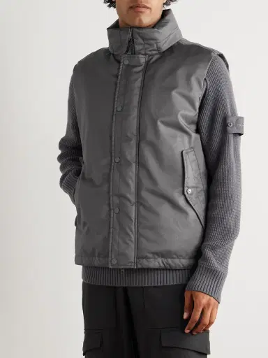 Stone Island STONE ISLAND GHOST Coated Virgin Wool-Twill Down Gilet - Men | Thumbnail 3 Stone Island STONE ISLAND GHOST Coated Virgin Wool-Twill Down Gilet - Men | Thumbnail 3