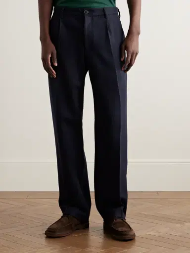 Portuguese Flannel Pleated Wool Trousers - Men | Thumbnail 3 Portuguese Flannel Pleated Wool Trousers - Men | Thumbnail 3