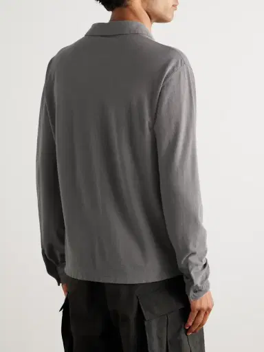 Stone Island STONE ISLAND GHOST Logo-Appliquéd Cotton-Jersey Polo Shirt - Men | Thumbnail 4
