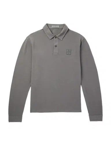 Stone Island STONE ISLAND GHOST Logo-Appliquéd Cotton-Jersey Polo Shirt - Men | Thumbnail 1