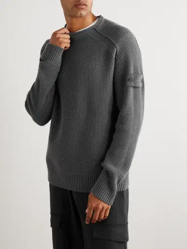 Stone Island STONE ISLAND GHOST Waffle-Knit Virgin Wool Sweater - Men | Thumbnail 3