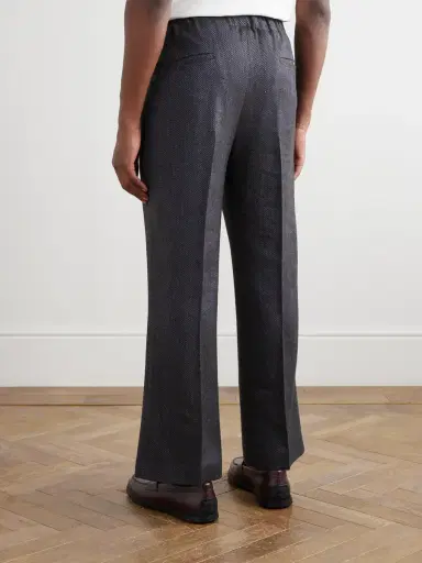 PIACENZA 1733 Straight-Leg Herringbone Wool, Linen and Cashmere-Blend Trousers - Men | Thumbnail 4 PIACENZA 1733 Straight-Leg Herringbone Wool, Linen and Cashmere-Blend Trousers - Men | Thumbnail 4