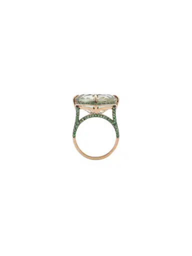Wish Fine Jewelry 13.15ct Green Amethyst Tsavorita 18K Gold Ring | Thumbnail 3