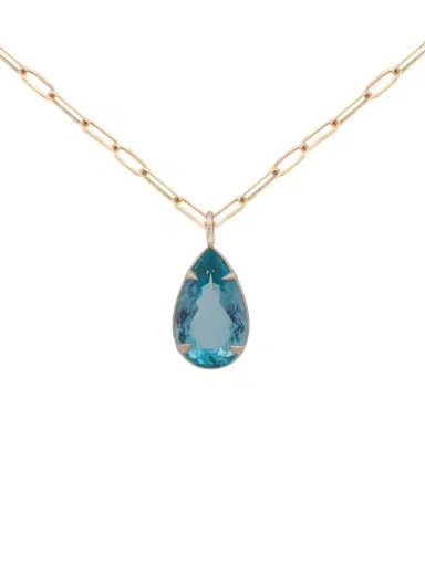 Wish Fine Jewelry 37.09cts Blue Topaz 18KGold Pendant | Thumbnail 1