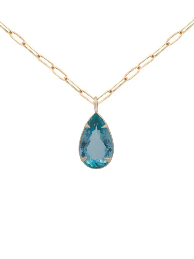 Wish Fine Jewelry 37.09cts Blue Topaz 18KGold Pendant