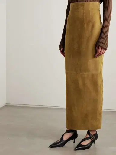 Khaite Loxley Suede Maxi Skirt | Thumbnail 3