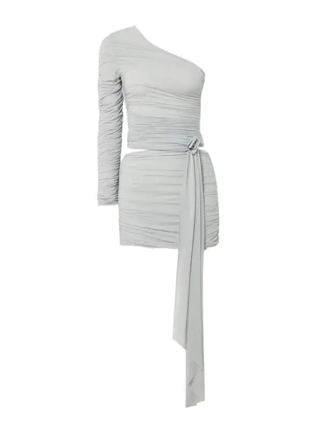 Socarras Appliquéd Ruched Stretch-mesh One-shoulder Top And Mini Skirt Set