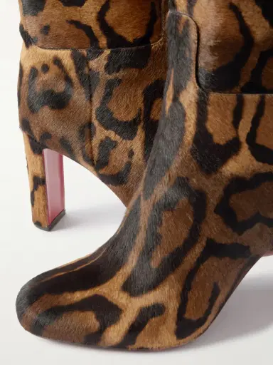 Christian Louboutin Loo Botta 85 Leopard-print Calf Hair Knee Boots | Thumbnail 4