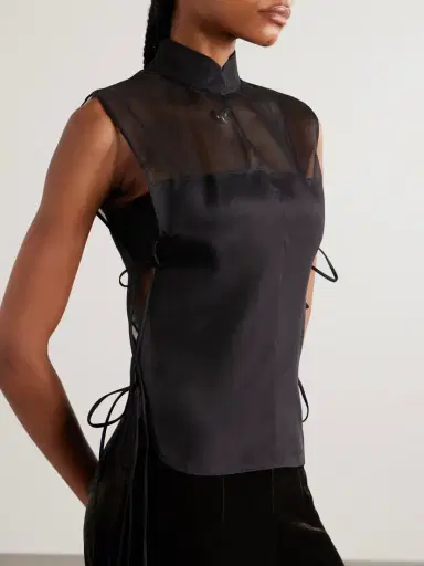 Le Kasha Anzio Tie-detailed Silk-tulle Top | Thumbnail 3