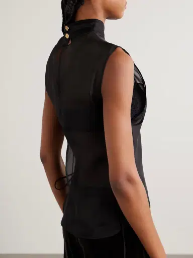 Le Kasha Anzio Tie-detailed Silk-tulle Top | Thumbnail 4