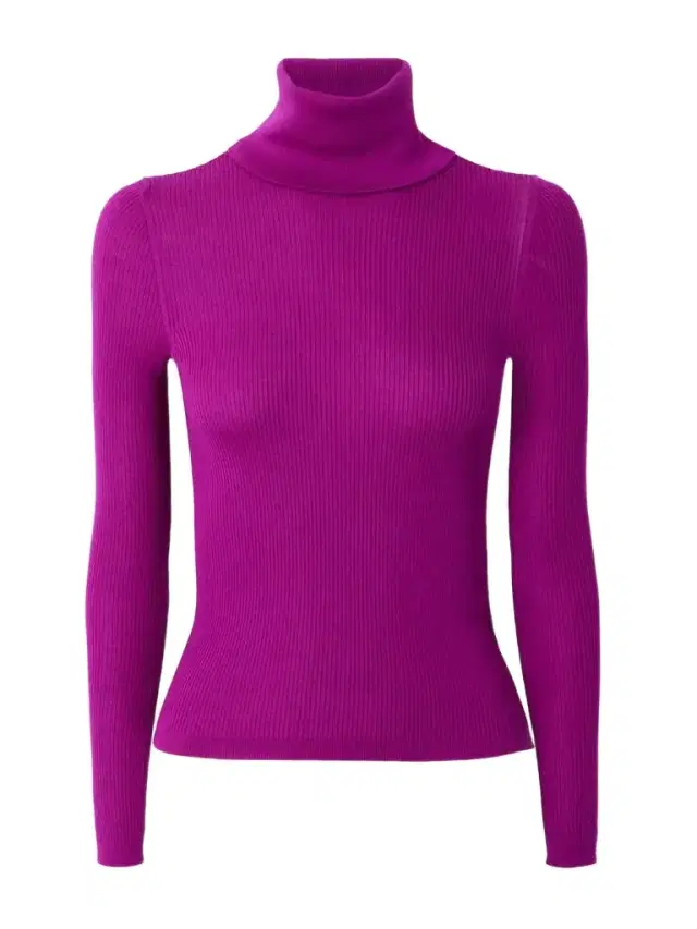 Ribbed Wool, Cashmere And ilk-blend Turtleneck weater