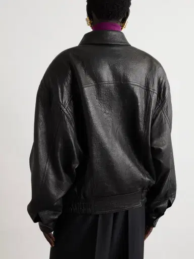 Saint Laurent Textured-leather Bomber Jacket | Thumbnail 4