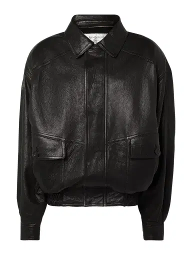 Saint Laurent Textured-leather Bomber Jacket | Thumbnail 1