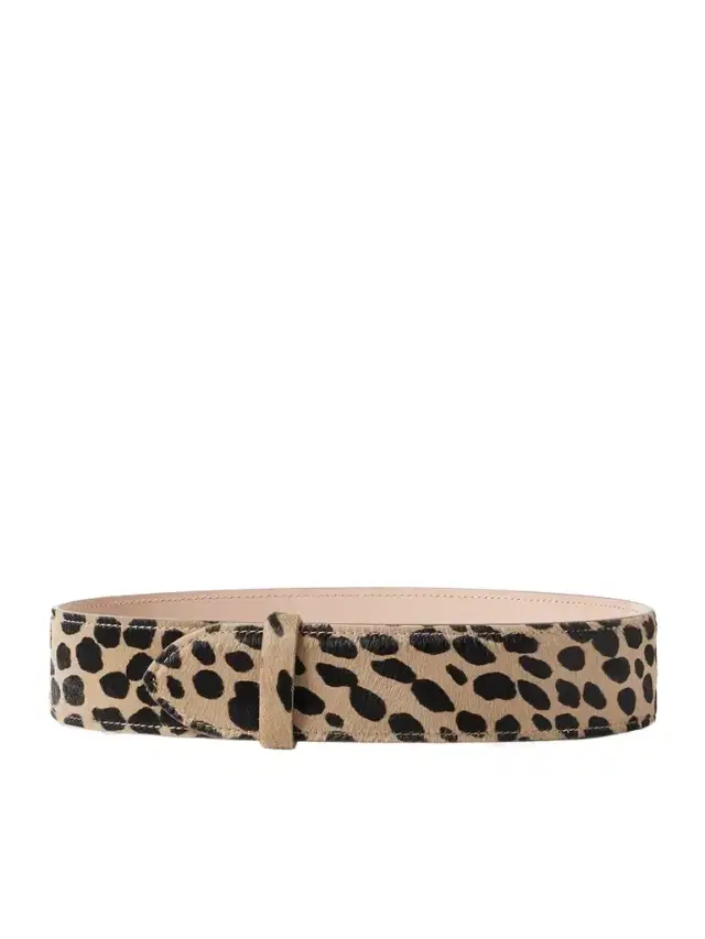 Theo Leopard-print Calf Hair Waist Belt
