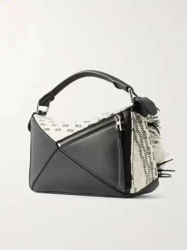 Loewe + Anni Albers Puzzle Small Leather And Fringed Jacquard Shoulder Bag | Thumbnail 3 Loewe + Anni Albers Puzzle Small Leather And Fringed Jacquard Shoulder Bag | Thumbnail 3