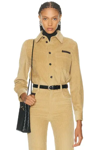 Bottega Veneta Corduroy Button Up Top | Thumbnail 1 Bottega Veneta Corduroy Button Up Top | Thumbnail 1