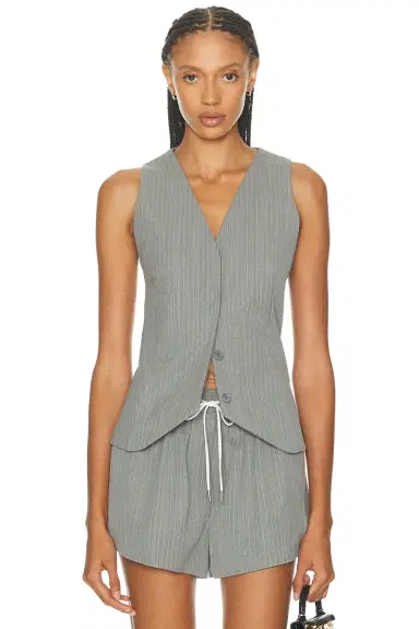 St. Agni Pinstripe Wool Vest | Thumbnail 1
