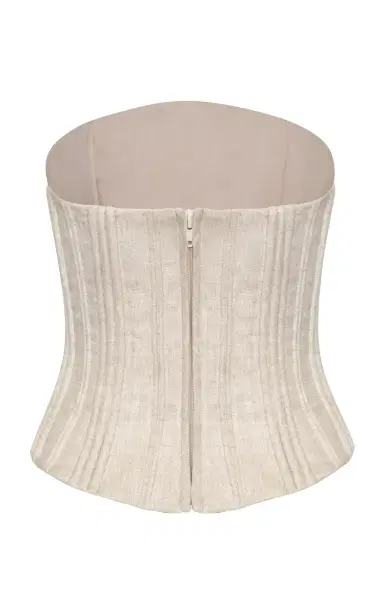Andres Otalora Te Miro Linen Corset Top | Thumbnail 3