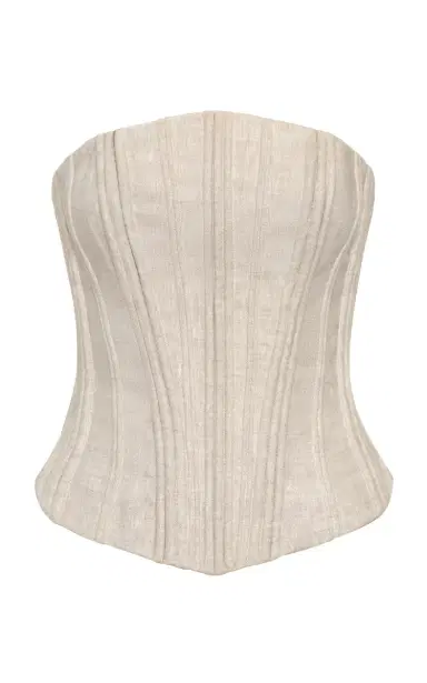 Andres Otalora Te Miro Linen Corset Top | Thumbnail 1
