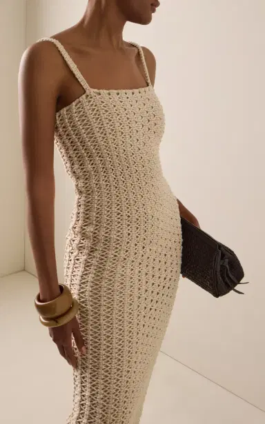 ANDRES OTALORA Poesia Quieta Cotton-Macrame Maxi Dress | Thumbnail 2 ANDRES OTALORA Poesia Quieta Cotton-Macrame Maxi Dress | Thumbnail 2