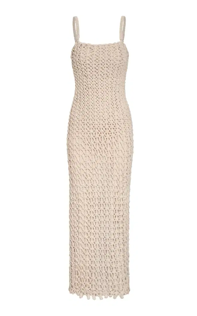 Poesia Quieta Cotton-Macrame Maxi Dress