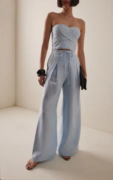 Andres Otalora Sea Incierto Linen Cropped Top | Thumbnail 3 Andres Otalora Sea Incierto Linen Cropped Top | Thumbnail 3