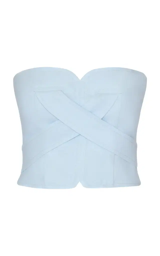 Sea Incierto Linen Cropped Top