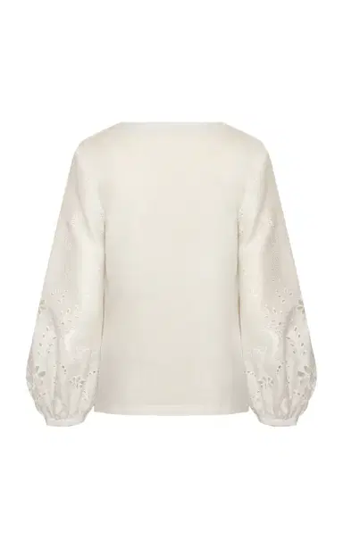 Andres Otalora Una Vista Eyelet Linen Top | Thumbnail 3