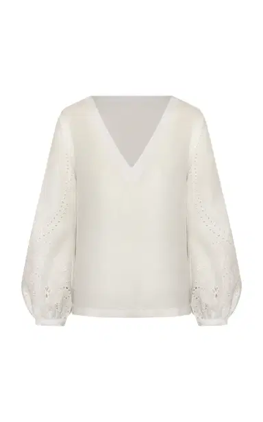 Andres Otalora Una Vista Eyelet Linen Top | Thumbnail 1