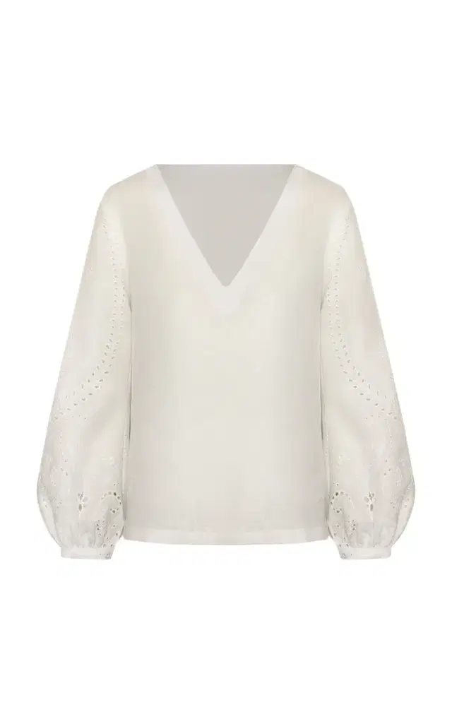 Una Vista Eyelet Linen Top