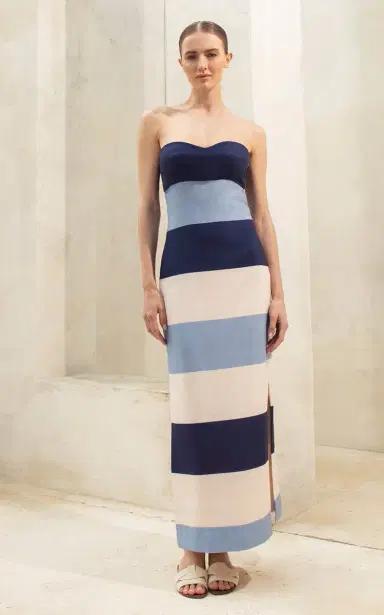 Andres Otalora Sono Veri Striped Linen Maxi Dress | Thumbnail 2
