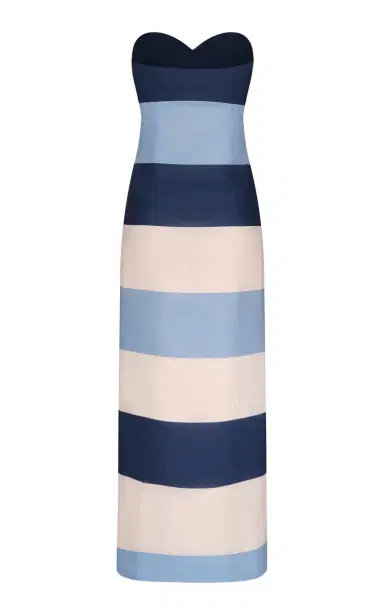 Andres Otalora Sono Veri Striped Linen Maxi Dress | Thumbnail 3