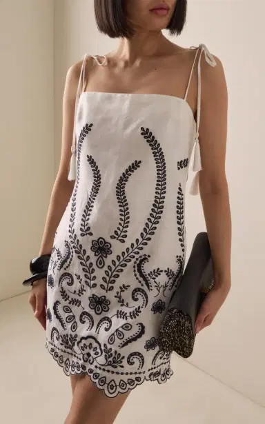 ANDRES OTALORA Exclusive Luz Nace Embroidered Linen Mini Dress | Thumbnail 3 ANDRES OTALORA Exclusive Luz Nace Embroidered Linen Mini Dress | Thumbnail 3