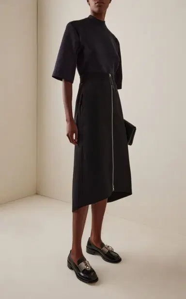 Moncler Genius x EE72 by Edward Enninful Cotton Gabardine Midi Skirt | Thumbnail 2
