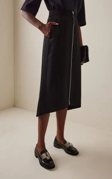 Moncler Genius x EE72 by Edward Enninful Cotton Gabardine Midi Skirt | Thumbnail 3