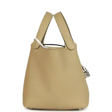 HERMÈS Hermes Picotin Lock 18 Trench Clemence Palladium Hardware | Thumbnail 3 HERMÈS Hermes Picotin Lock 18 Trench Clemence Palladium Hardware | Thumbnail 3
